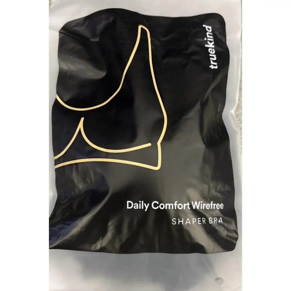 Truekind Daily Comfort Wirefree Shaper Bra Size 2XL Black NWT Womens Shapewear